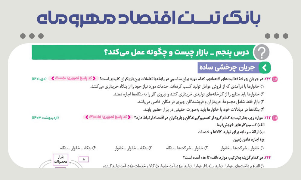 بانک تست اقتصاد مهروماه های بوک